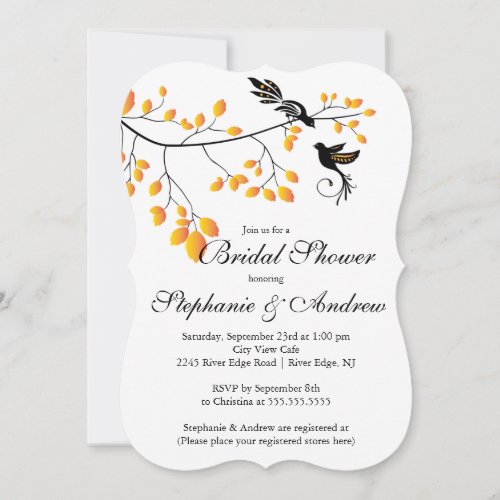 Modern Love Birds Couples Bridal Shower Invitation