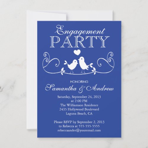 Modern Love Birds Engagement Party Invitations