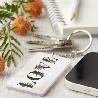 Modern Love Bright Colours Floral Keychain