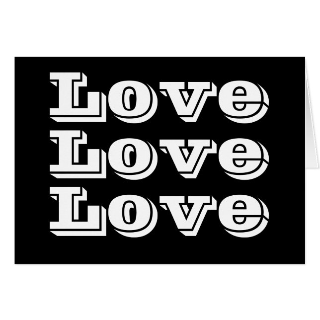 Modern Love Card White on Black (Front Horizontal)