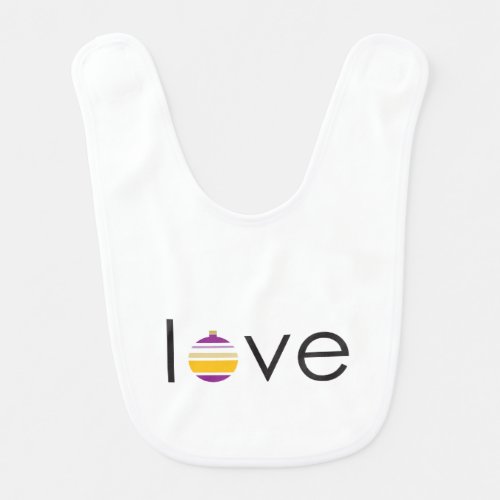 Modern love Christmas Ball Holiday Baby Bib