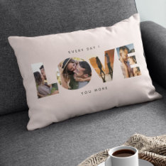 Modern Love Collage Cutout Valentine's Day Lumbar  Lumbar Pillow at Zazzle