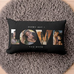 Modern LOVE Collage Cutout Valentine's Day Lumbar Pillow<br><div class="desc">EVERY DAY I LOVE YOU MORE. Great gift for Valentine's Day,  Anniversaries or for Newlyweds: This modern photo collage pillow is easy to customize with your 4 favorite photos inside the minimalist LOVE cutout typography design.The wording around the word LOVE can be personalized.</div>