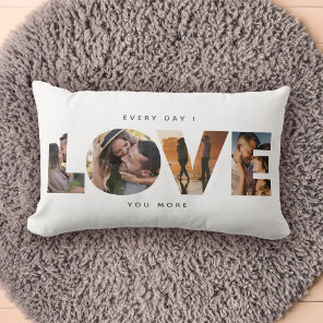 Modern LOVE Collage Cutout Valentine's Day Lumbar Pillow