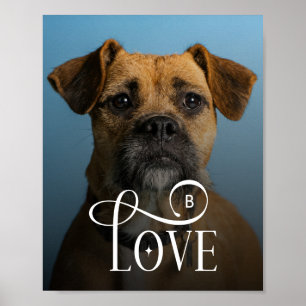 Modern Love Custom Boxer Dog Pets Photo Monogram Poster