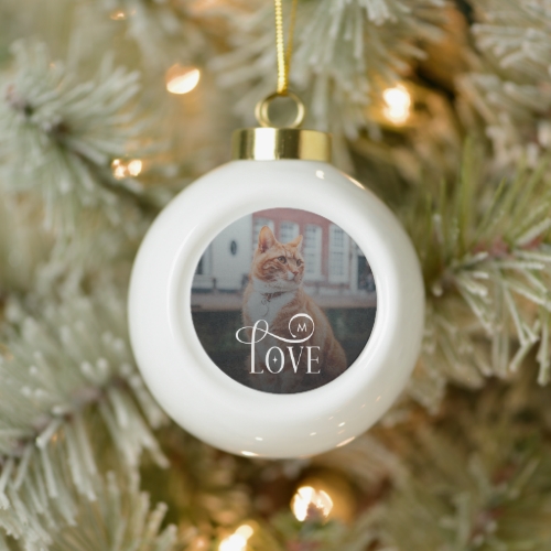 Modern Love Custom Cat Pets Photo Monogram