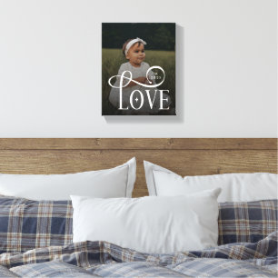 Modern Love Custom New Baby Photo Monogram Canvas Print