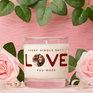 Modern Love Custom Photo Valentine's Day Gift Scented Candle