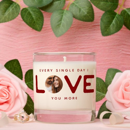 Modern Love Custom Photo Valentines Day Gift Scented Candle