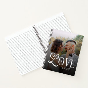 Modern Love Custom Wedding 2 Photos Couples Notebook