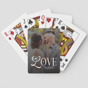 Modern Love Custom Wedding 2 Photos Couples Poker Cards