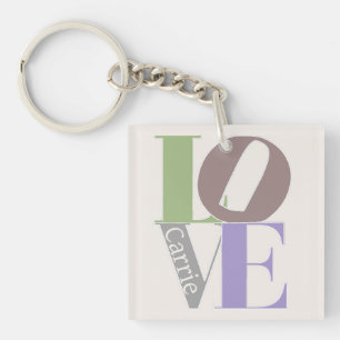 Modern Love Custom Wedding Favor Keychain