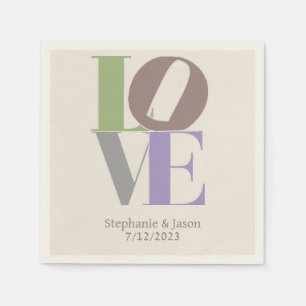 Modern Love Custom Wedding Napkins