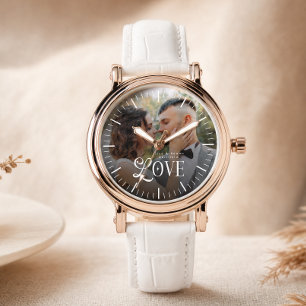 Modern Love Custom Wedding Photo Couples Bride Watch