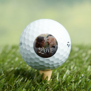 Modern Love Custom Wedding Photo Couples Gifts Golf Balls