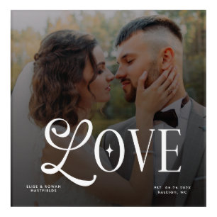Modern Love Custom Wedding Photo Couples Monogram Acrylic Print