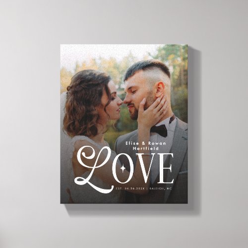 Modern Love Custom Wedding Photo Couples Monogram