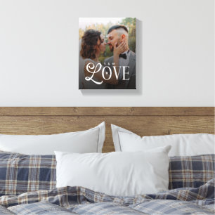 Modern Love Custom Wedding Photo Couples Monogram Canvas Print