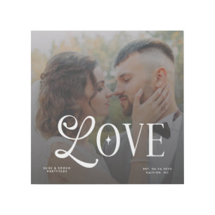 Modern Love Custom Wedding Photo Couples Monogram Gallery Wrap