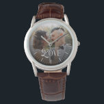 Modern Love Custom Wedding Photo Couples Monogram Watch<br><div class="desc">Celebrate your love story in a timeless way with the Modern Love Custom Wedding Photo Couples Monogram Watch — a beautifully personalized timepiece designed to honor your most meaningful moments. This elegant watch showcases your favorite couple photo paired with a clean, modern monogram, creating a one-of-a-kind accessory that’s both sentimental...</div>