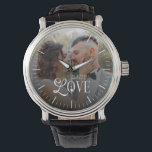 Modern Love Custom Wedding Photo Couples Monogram Watch<br><div class="desc">Celebrate your love story in a timeless way with the Modern Love Custom Wedding Photo Couples Monogram Watch — a beautifully personalized timepiece designed to honor your most meaningful moments. This elegant watch showcases your favorite couple photo paired with a clean, modern monogram, creating a one-of-a-kind accessory that’s both sentimental...</div>