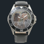 Modern Love Custom Wedding Photo Couples Monogram Watch<br><div class="desc">Celebrate your love story in a timeless way with the Modern Love Custom Wedding Photo Couples Monogram Watch — a beautifully personalized timepiece designed to honor your most meaningful moments. This elegant watch showcases your favorite couple photo paired with a clean, modern monogram, creating a one-of-a-kind accessory that’s both sentimental...</div>
