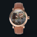 Modern Love Custom Wedding Photo Couples Monogram Watch<br><div class="desc">Celebrate your love story in a timeless way with the Modern Love Custom Wedding Photo Couples Monogram Watch — a beautifully personalized timepiece designed to honor your most meaningful moments. This elegant watch showcases your favorite couple photo paired with a clean, modern monogram, creating a one-of-a-kind accessory that’s both sentimental...</div>