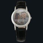 Modern Love Custom Wedding Photo Couples Monogram Watch<br><div class="desc">Celebrate your love story in a timeless way with the Modern Love Custom Wedding Photo Couples Monogram Watch — a beautifully personalized timepiece designed to honor your most meaningful moments. This elegant watch showcases your favorite couple photo paired with a clean, modern monogram, creating a one-of-a-kind accessory that’s both sentimental...</div>