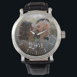 Modern Love Custom Wedding Photo Couples Monogram Watch<br><div class="desc">Celebrate your love story in a timeless way with the Modern Love Custom Wedding Photo Couples Monogram Watch — a beautifully personalized timepiece designed to honor your most meaningful moments. This elegant watch showcases your favorite couple photo paired with a clean, modern monogram, creating a one-of-a-kind accessory that’s both sentimental...</div>