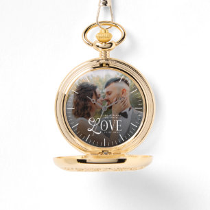 Modern Love Custom Wedding Photo Couples Newlyweds Watch