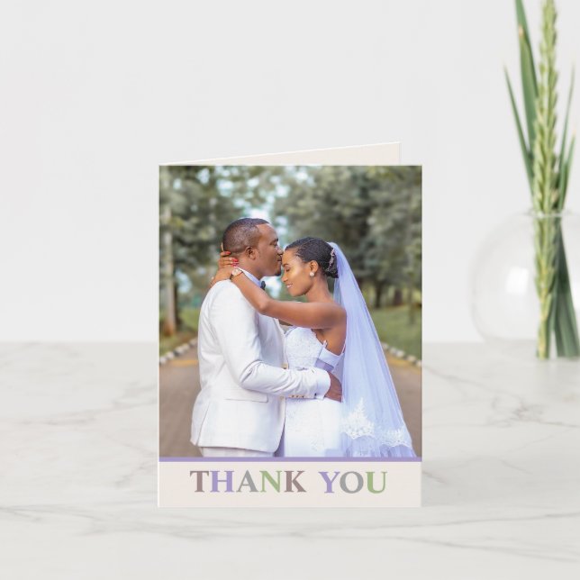 Modern Love Custom Wedding  Thank You Note Card (Front)