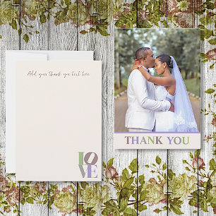 Modern Love Custom Wedding Thank You Note Card