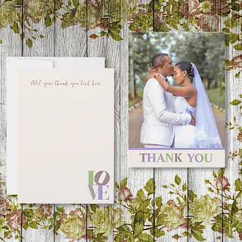 Modern Love Custom Wedding  Thank You Note Card by Myweddingday at Zazzle