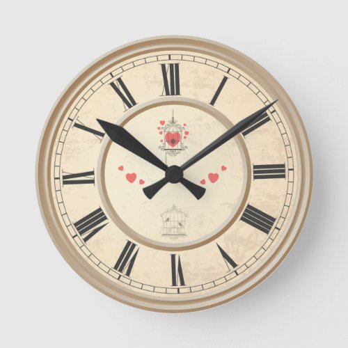 Modern Love Design Round Clock
