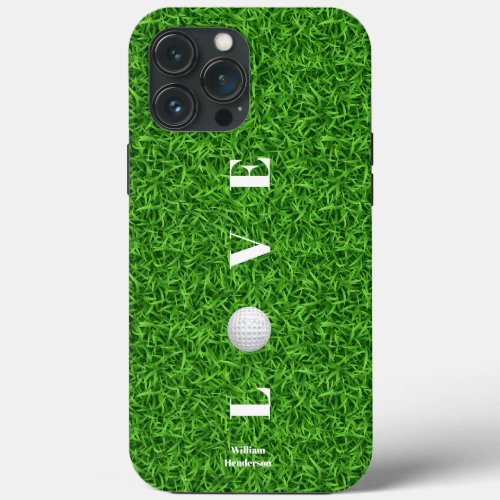 Modern Love Golf Monogram Fathers Day Golf Dad iPhone 13 Pro Max Case