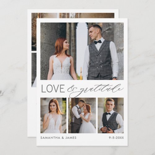 Modern Love  Gratitude 8_Photo Collage Wedding Thank You Card