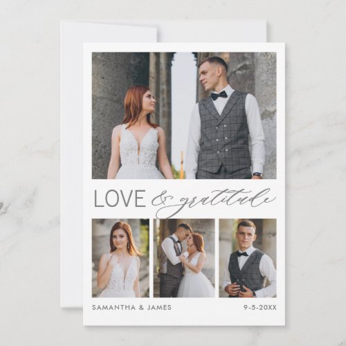 Modern Love  Gratitude 8_Photo Collage Wedding Thank You Card