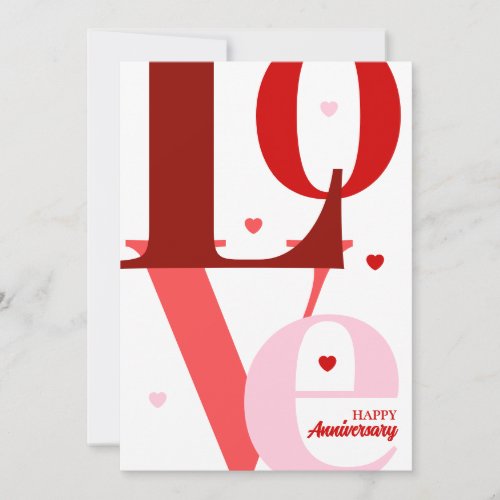 Modern Love Happy Anniversary Flat Card