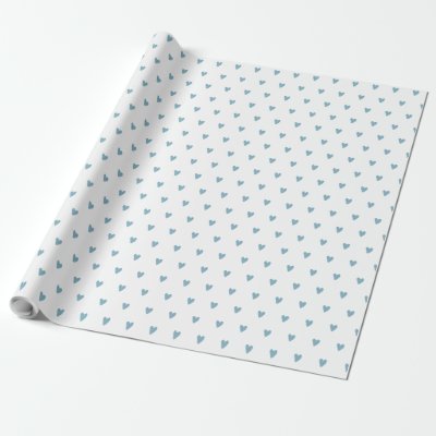 Modern Love Heart Baby Blue Watercolor Wrapping Paper
