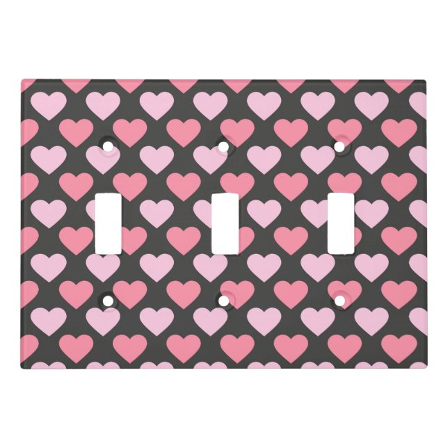Modern Love Heart Pattern Light Switch Cover (Front)