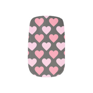 Modern Love Heart Pattern Minx Nail Art