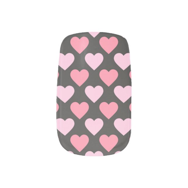 Modern Love Heart Pattern Minx Nail Art (Right Thumb)