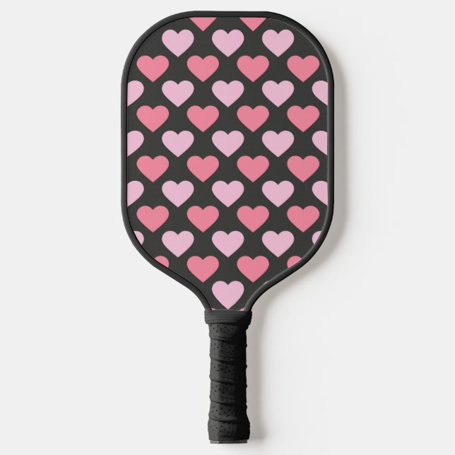 Modern Love Heart Pattern Pickleball Paddle (Front)