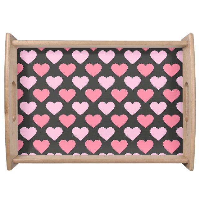 Modern Love Heart Pattern Serving Tray (Front)