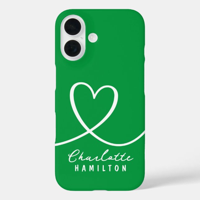 Modern Love Heart Personalized Name Case-Mate iPhone Case (Back)
