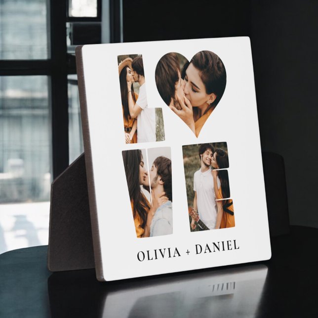 Modern LOVE Heart Photo Instagram Valentine's Day Plaque (Creator Uploaded)