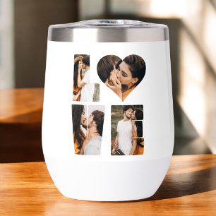 Modern LOVE Heart Photo Instagram Valentine's Day Thermal Wine Tumbler