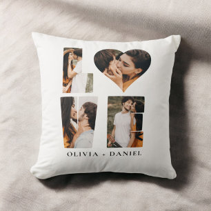 Modern LOVE Heart Photo Instagram Valentine's Day Throw Pillow