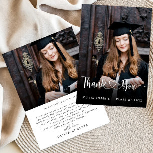 Modern Love Heart Script Class of 2024 Graduation Thank You Card