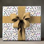 Modern Love Heart Trendy Romantic Doodle Pattern Wrapping Paper<br><div class="desc">Modern Love Heart Trendy Romantic Doodle Pattern Wrapping Paper Gift Wrap features a cute romantic love heart doodle accented with arrows,  dots and pink,  blue and orange color accents. Created by Evco Studio www.zazzle.com/store/evcostudio</div>